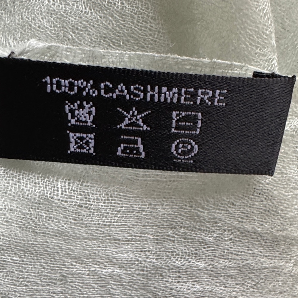 Cashmere Light Green Sheer Scarf - Picture 5 of 10
